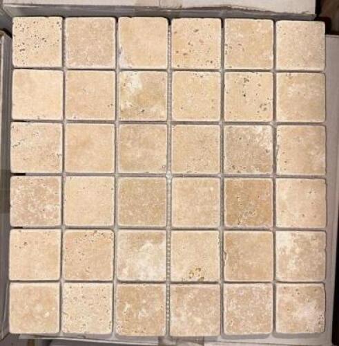 (441)- SQUARE FOOT OF LIGHT WALNUT MESHED TILE
