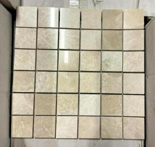 502 SQFT. OF CREMA MARBLE POLISHED MOSAIC TILE