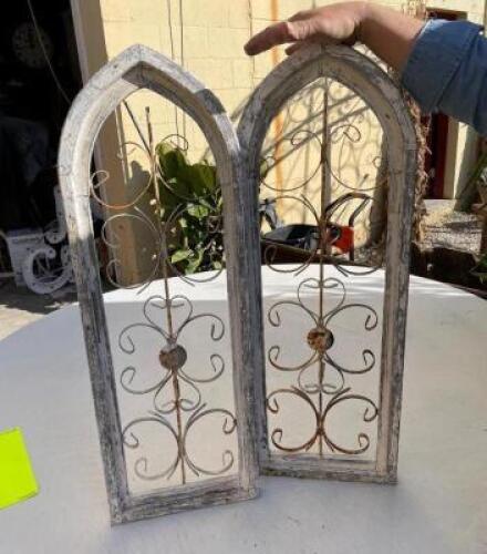 (2) DECORATIVE WINDOWS - 12" X 37"