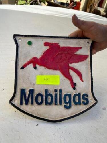 10" X 9" MOBIL GAS CAST IRON SIGN