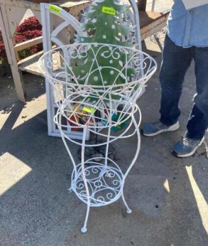 17" X 33" WHITE HOLIDAY PLANTER STAND