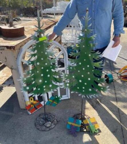 (2) METAL CHRISTMAS TREES - 20" X 49"