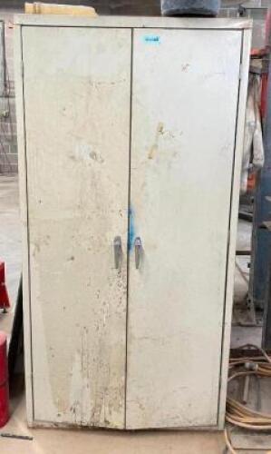 2-DOOR METAL CABINET WITH CONTENTS