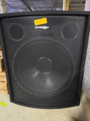 DESCRIPTION: (1) 1000W PA SUBWOOFER BRAND/MODEL: MCM 555-10326 SIZE: 18" RETAIL$: $99.99 QTY: 1