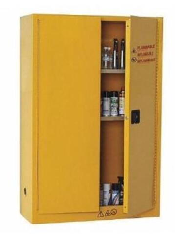 DESCRIPTION: (1) FLAMMABLE SAFETY CABINET BRAND/MODEL: CONDOR/42X501 INFORMATION: YELLOW/MINOR DAMAGES, MUST COME INTO INSPECT/STORAGE CAPACITY: 45 GA