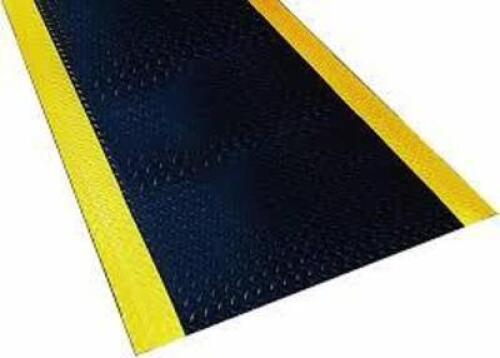 DESCRIPTION: (5) ANTI FATIGUE RUNNER MATINFORMATION: BLACK WITH YELLOW BORDERSIZE: 2' X 4'RETAIL$: $553.30 EAQTY: 5