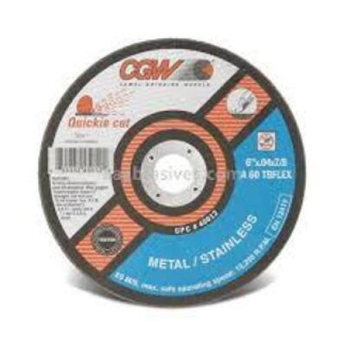 DESCRIPTION: (25) CUT OFF WHEEL BRAND/MODEL: CGW #45046 SIZE: 6 X 3/32 X 7/8 RETAIL$: $40.88 TOTAL QTY: 25