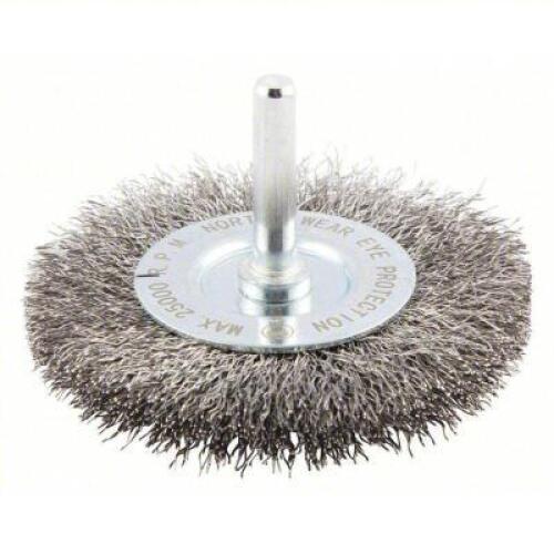 DESCRIPTION: (4) WIRE WHEEL BRUSH BRAND/MODEL: NORTON #416N06 INFORMATION: CRIMPED STEEL SIZE: 3" DIAMETER RETAIL$: $4.13 EA QTY: 4