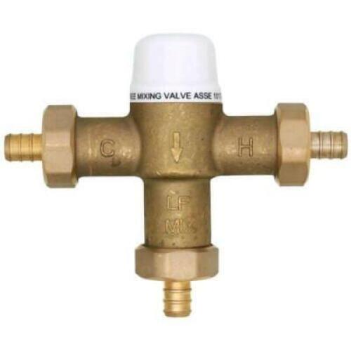 DESCRIPTION: (5) UNION PEX CRIMP MIXING VALVE BRAND/MODEL: ULTRA #9K2122CCBOSC SIZE: 1/2 80-120F RETAIL$: $53.99 EA QTY: 5