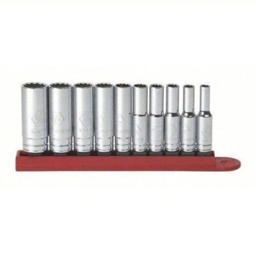 DESCRIPTION: (2) SETS OF (10) DEEP SOCKET SETSBRAND/MODEL: GEARWRENCH #80309DINFORMATION: SAESIZE: 1/4" DRIVERETAIL$: $33.99 EAQTY: 2