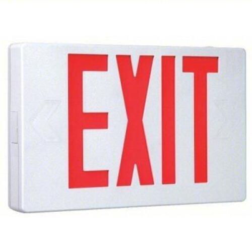 DESCRIPTION: (3) EXIT SIGN BRAND/MODEL: ALL-PRO #16U387 SIZE: Battery Backup, LED, White, Red, 1 or 2 Faces, Ceiling/Wall, Nickel Cadmium RETAIL$: $47