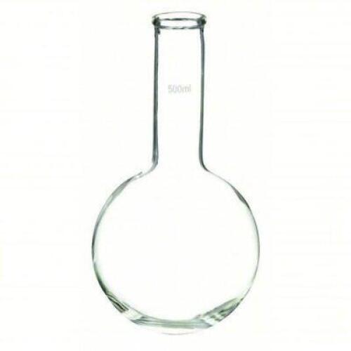 DESCRIPTION: (1) CASE OF (18) GLASS FLASK BRAND/MODEL: 5YHC3 SIZE: 500mL / 16.9 oz Glass Flask, Round Bottom Narrow Neck, Clear, Height: 210 mm RETAIL