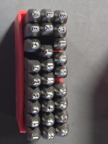 DESCRIPTION: (2) SETS STEEL LETTER STAMPS BRAND/MODEL: 1F103 SIZE: 3/32" RETAIL$: $280.92 QTY: 2
