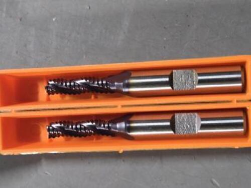 DESCRIPTION: (2) COBALT ROUGHING END MILLSBRAND/MODEL: HERTEL 62852603SIZE: 1/4" DIA 7/8" LOC 3/8" SDRETAIL$: $61.82QTY: 2