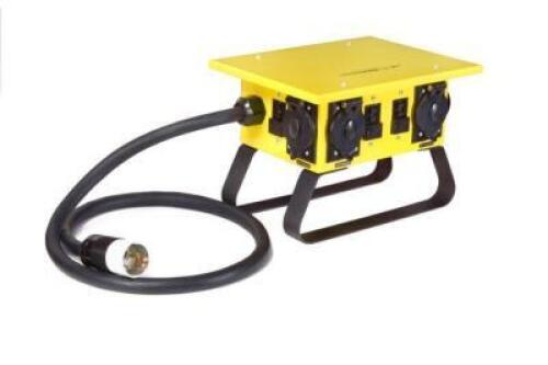 DESCRIPTION: (1) TEMPORARY POWER BOX BRAND/MODEL: SOUTHWIRE/4MZX8 INFORMATION: 4 CIRCUIT, 4 RECEPTACLE, Rating: 50-Amp 125/250V 3 Pole 4 Wire, CS6365