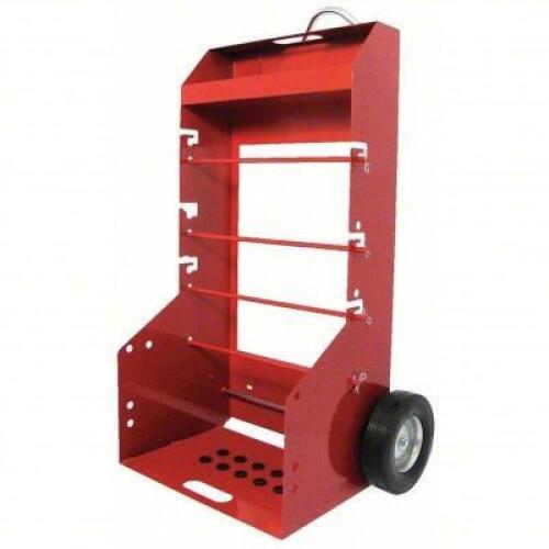 DESCRIPTION: (1) WIRE SPOOL DISPENSING CART BRAND/MODEL: DAYTON/34D659 INFORMATION: 300 lb Load Capacity, 4 Spindles, 1/2 in Spindle Dia RETAIL$: $360