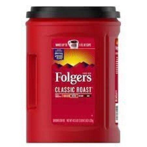 DESCRIPTION: (1) INSTANT GROUND COFFEE BRAND/MODEL: FOLGERS CLASSIC ROAST SIZE: 2 LB RETAIL$: $30.00 EA QTY: 1