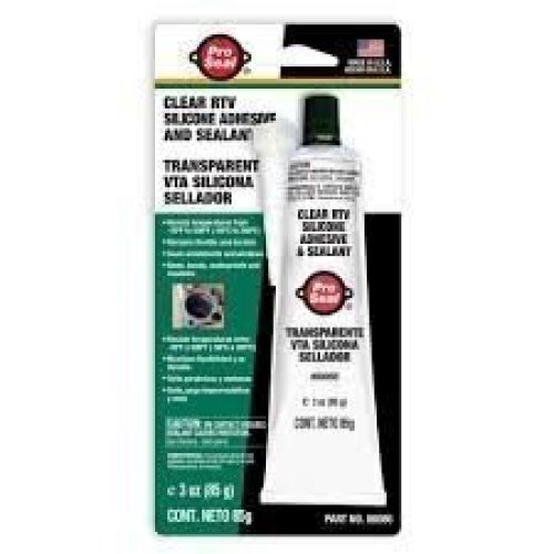 DESCRIPTION: (4) CLEAR RTV SILICONE ADHESIVE AND SEALANT BRAND/MODEL: PROSEAL #N80066 SIZE: 3 OZ RETAIL$: $5.00 EA QTY: 4