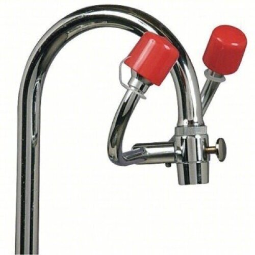 DESCRIPTION: (1) PLUMBED EYEWASH FAUCET BRAND/MODEL: OPTI KLENS #8UKU0 SIZE: Faucet Mnt, Eyes and Face Coverage, Covered, Chrome-Plated Brass Pipe RET