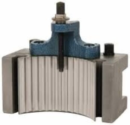 DESCRIPTION: (1) LATHE TOOL POST HOLDER BRAND/MODEL: VALUE COLLECTION #01455039 INFORMATION: 100mm OAL, 25mm Max Tool Cutting Size, 43mm Centerline He