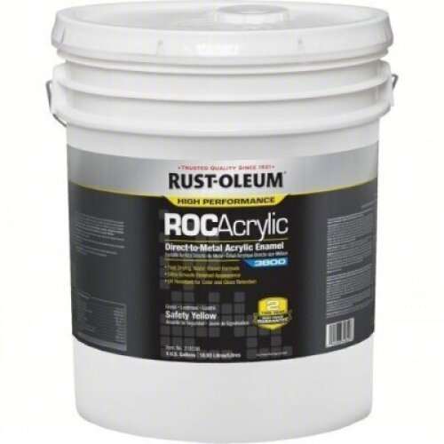 DESCRIPTION: (1) ACRYLIC ENAMEL COATING BRAND/MODEL: RUST-OLEUM #454H32 INFORMATION: SAFETY YELLOW SIZE: 5 GALLON Exterior/Interior, Acrylic, Mild to