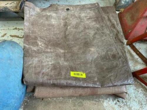 (2) LARGE PLASTIC TARPS. APPROX 10' X 10'