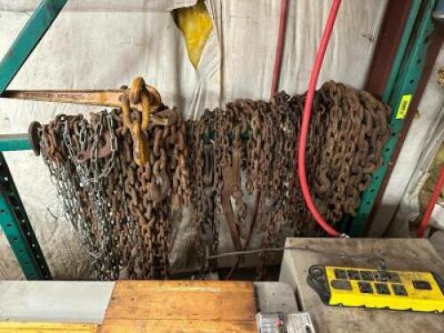 (1) LOT OF ASSORTED CHAIN AND COME ALONGS