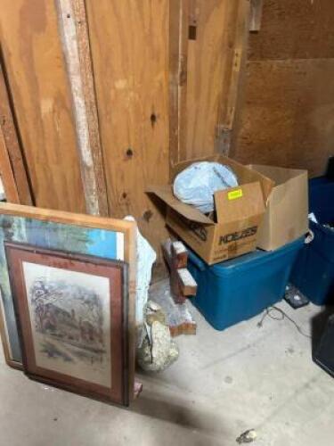 LARGE GROUP OF RELIGIOUS ARTWORK, MINIATURES, STATUES, AND DECORATIONS