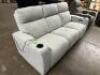 LIGHT GRAY FABRIC POWER RECLINING SOFA - 9