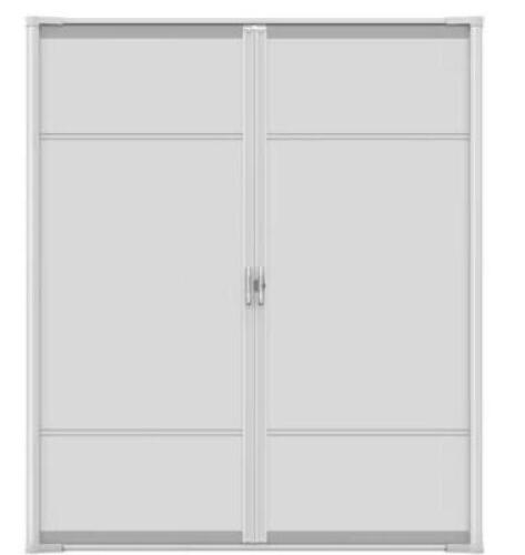 BRISA WHITE STANDARD DOUBLE RETRACTABLE SCREEN DOOR