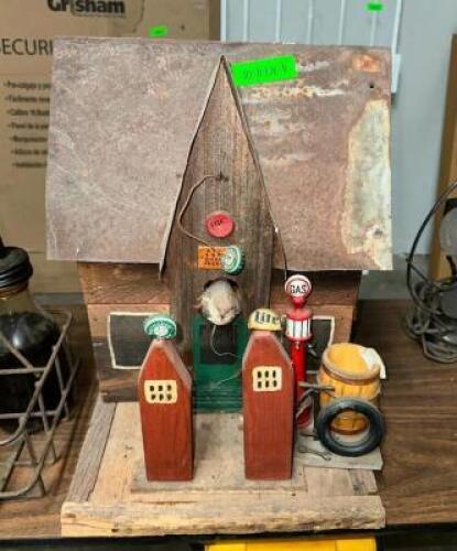 VINTAGE GAS STATION BIRD HOUSE
