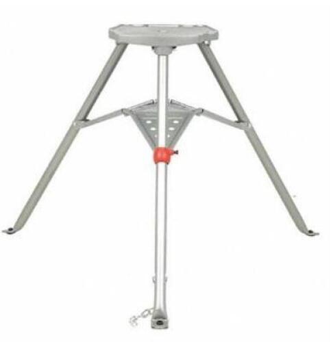 DESCRIPTION: (1) THREADING MACHINE STAND BRAND/MODEL: RIDGID/42360 INFORMATION: TRI-POD/CAPACITY: 400 LB/FOLDABLE RETAIL$: 502.19 SIZE: 23-3/4"H X 46"