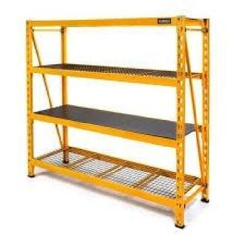 DESCRIPTION: (1) INDUSTRIAL RACKBRAND/MODEL: DEWALT #DXST10000BLKINFORMATION: BLACKSIZE: 4 SHELF,&nbsp;77 in. W x 72 in. H x 24 in. DRETAIL$: $577.40 EAQTY: 1