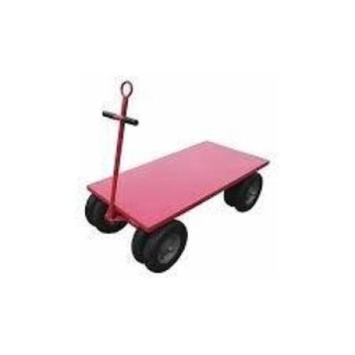 DESCRIPTION: (1) PLATFORM TRUCKINFORMATION: RED, STEEL, CIRCLE HANDLESIZE: APPROX 30" X 60" PLATFORMRETAIL$: $735.00 EAQTY: 1