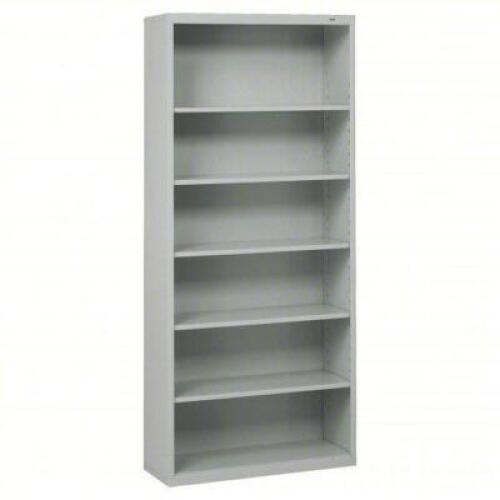 DESCRIPTION: (1) BOOKCASE SHELF BRAND/MODEL: TENNSCO #1PX83 INFORMATION: LIGHT GRAY STEEL SIZE: 78 IN OVERALL HT, 34 1/2 IN OVERALL WD, 13 1/2 IN OVER