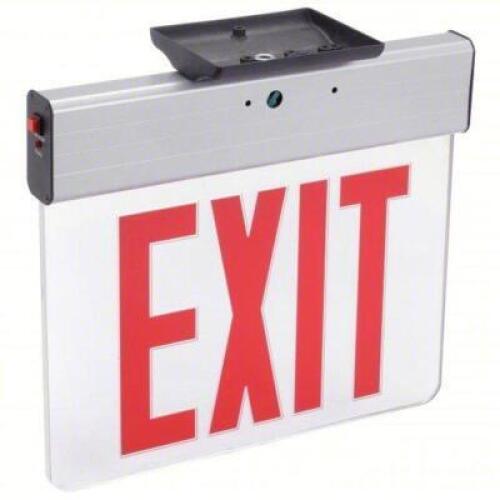 DESCRIPTION: (1) EDGE-LIT EXIT SIGN BRAND/MODEL: LITHONIA LIGHTING #EDGNY 2 R EK M4 INFORMATION: 2 FACES, RED, ALUMINUM, UNIVERSAL FIELD SELECTABLE CH