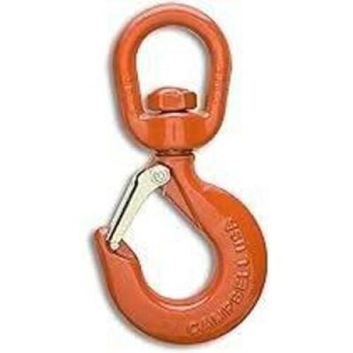 DESCRIPTION: (1) DROP-FORGED SWIVEL HOIST HOOK WITH LATCH BRAND/MODEL: CAMPBELL #3952915IL INFORMATION: ORANGE, ALLOY STEEL, 7 TON CAPACITY RETAIL$: $