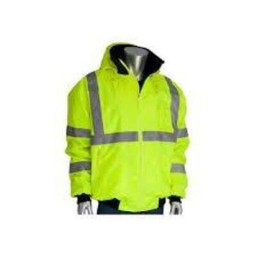 DESCRIPTION: (1) HEAVY DUTY SAFETY WORK COAT BRAND/MODEL: PIP #333-1762 INFORMATION: HI VIZ YELLOW SIZE: 2XL RETAIL$: $60.06 EA QTY: 1
