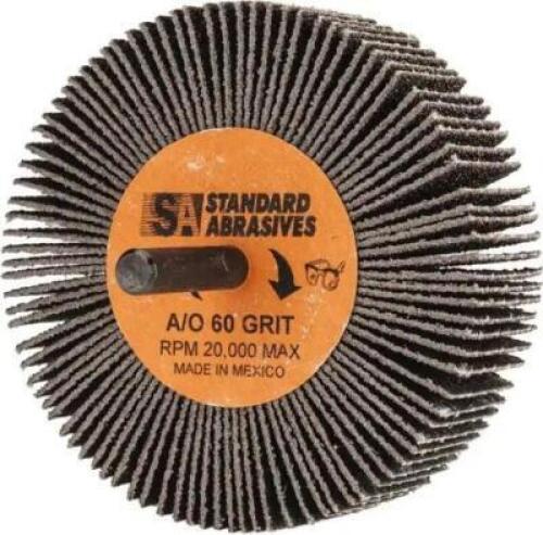 DESCRIPTION: (2) PACKS OF (10) MOUNTED FLAP WHEEL BRAND/MODEL: STANDARD ABRASIVES/615425 INFORMATION: ALUMINUM OXIDE/GRIT: 60 RETAIL$: 97.40 PER PK OF