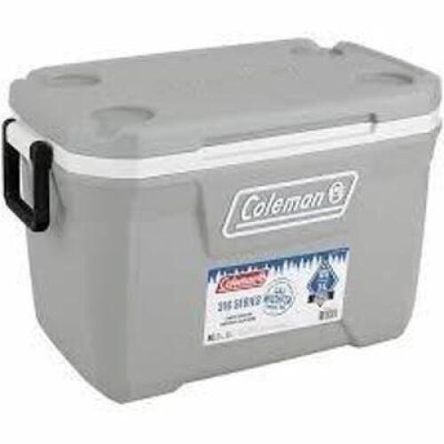 DESCRIPTION: (1) MARINE CHEST COOLER BRAND/MODEL: COLEMAN #787L75 SIZE: White, 80 Cans, 52 qt Cooler Capacity, 3 day Ice Retention RETAIL$: $70.17 EA