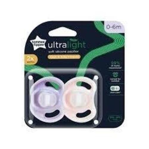 DESCRIPTION: (4) PACKS OF (2) SOFT SILICONE PACIFIER BRAND/MODEL: TOMMEE TIPPEE ULTRALIGHT LIGHT RETAIL$: $10.02 EA QTY: 4