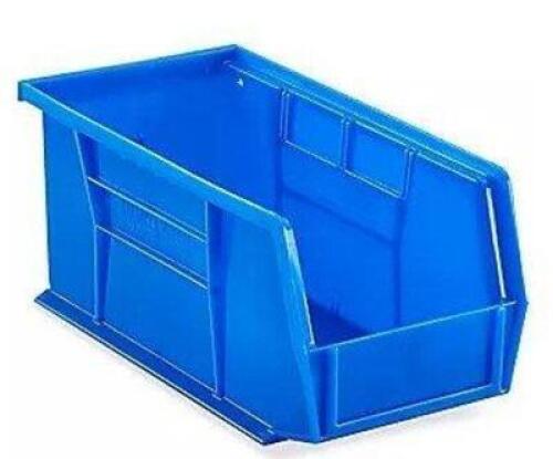 DESCRIPTION: (1) CASE OF (10) STACKABLE BINS BRAND/MODEL: QUANTUM #QSB208BL INFORMATION: BLUE SIZE: 11X5.5X5 RETAIL$: $45.00 EA QTY: 1