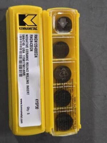 DESCRIPTION: (20) CERAMIC TURNING INSERTS BRAND/MODEL: KENNAMETAL RNGN 120400EGN RETAIL$: $480.20 QTY: 20