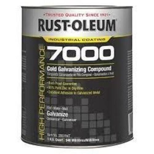 DESCRIPTION: (2) COLD GALVANIZING COMPOUND BRAND/MODEL: RUST-OLEUM ROCALKYD INFORMATION: GALVANIZED SIZE: 1 QT RETAIL$: $85.56 EA QTY: 2
