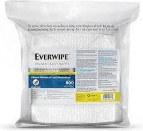 DESCRIPTION: (2) ROLLS OF DISINFECTANT WIPES BRAND/MODEL: EVERWIPE #10100 SIZE: 800 WIPES / ROLL RETAIL$: $117.44 TOTAL QTY: 2