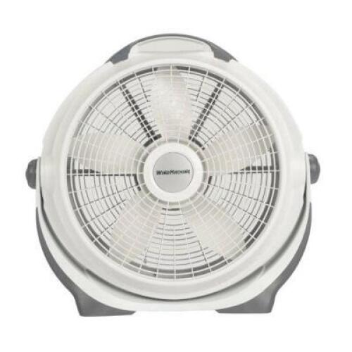 DESCRIPTION: (1) AIR CIRCULATOR WIND MACHINE BRAND/MODEL: LASKO/A20301 INFORMATION: WHITE & GRAY/3-SPEED/PIVOTING HEAD RETAIL$: 35.86 SIZE: 25.48"L X