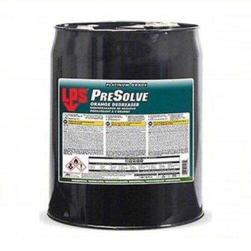 DESCRIPTION: (1) PRESOLVE ORANGE DEGREASER BRAND/MODEL: LPS #36FL96 SIZE: 5 GALLON RETAIL$: $705.35 EA QTY: 1