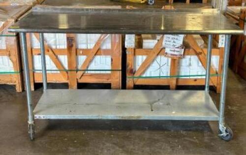72" X 30" STAINLESS TABLE W/ 1" BACK SPLASH.
