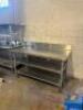 60" X 32" ALL STAINLESS TABLE W/ 6" BACK SPLASH. W/ LOWER STORAGE. - 4
