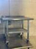 36 "X 24" STAINLESS TABLE W/ 2" BACK SPLASH. - 3